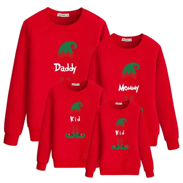 Fashion Personality Popular Parent child Clothing Hoodie Red - Shop at LoveMi