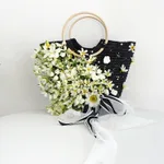 Mm244 Black Straw Bag