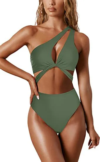 Women's Split Bow Bikini Swimsuit Green - Shop at LoveMi