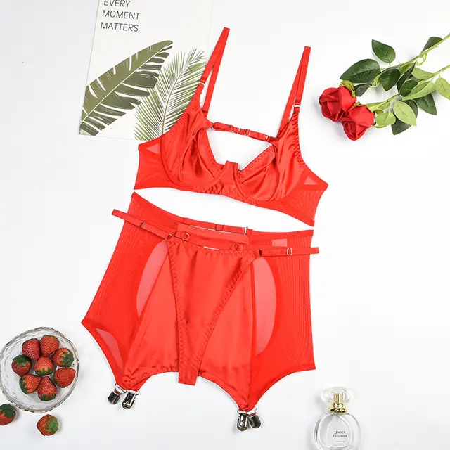 Milk Silk Hollowed Out Lingerie Red - Shop at LoveMi