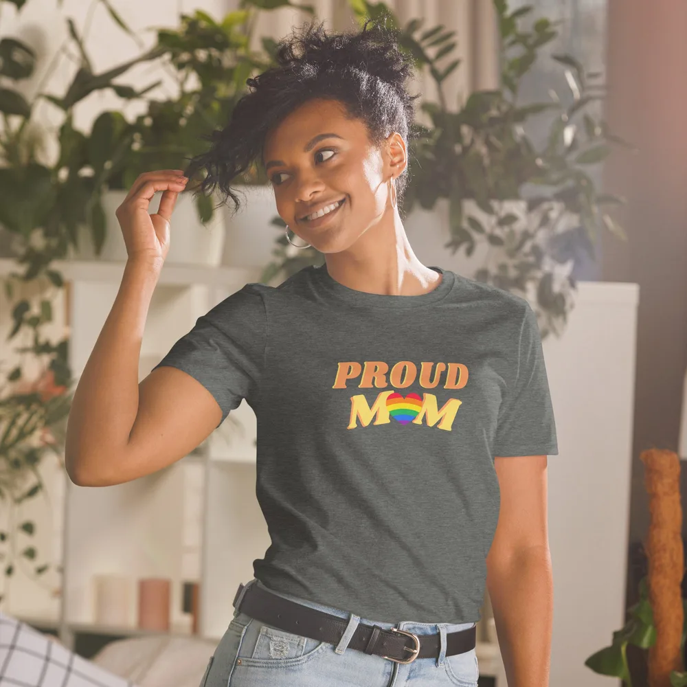 Women's LGBT Rainbow Pattern Printed Short-sleeved T-shirt - Dark Gray