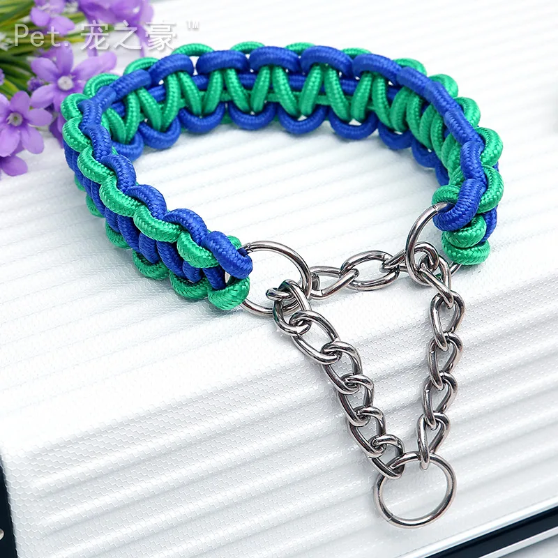 Woven Pet Collar Dog Bandana Blue Green - Shop at LoveMi