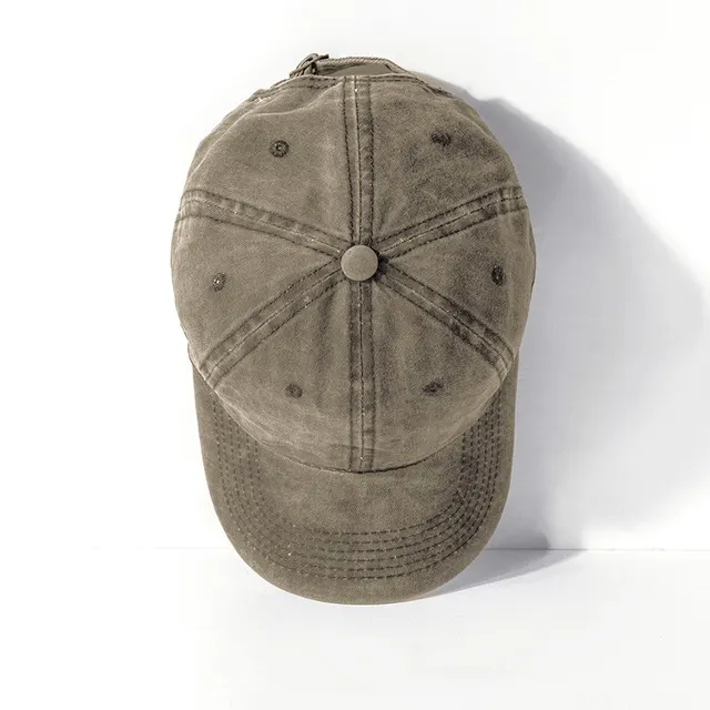 Men And Women's Fashion Washed Old Curved Brim Baseball Hat Khaki - Shop at LoveMi