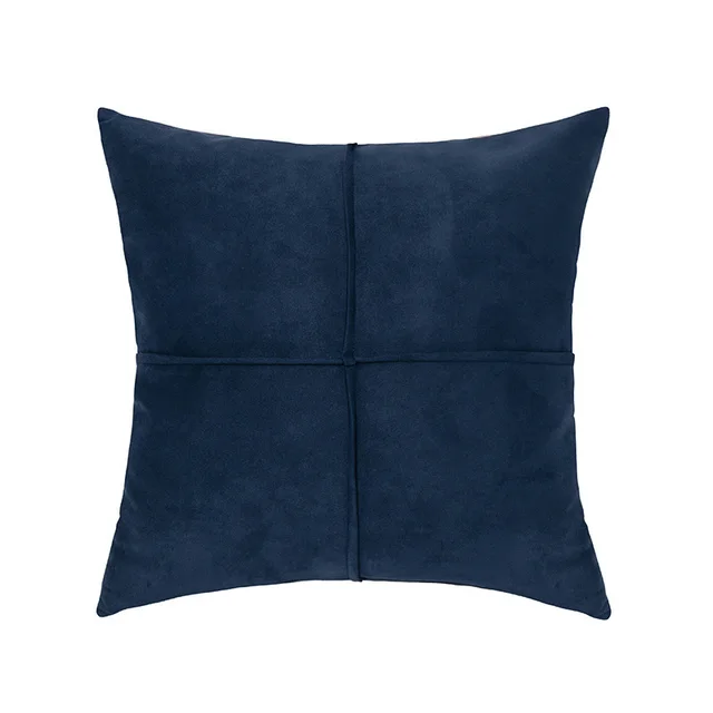 Simple Ins Style Sofa Suede Pillow Cover 3 Navy Blue - Shop at LoveMi