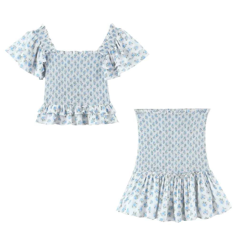 Women's Top Fashion Hip Skirt Suit - Suit