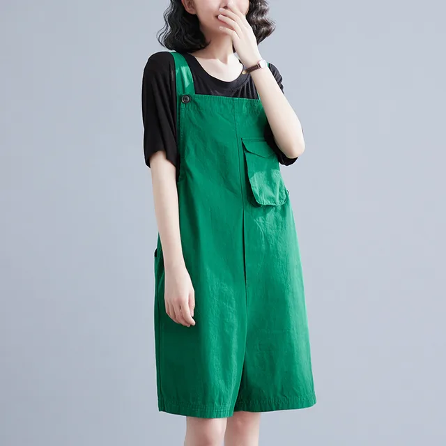 Fashionable Candy Colored Denim Strap Pants Green - Shop at LoveMi