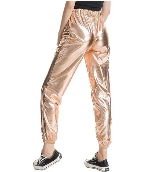 Fashion Casual Colorful Solid Color High elastic Women's Trousers Rose Gold - Shop at LoveMi