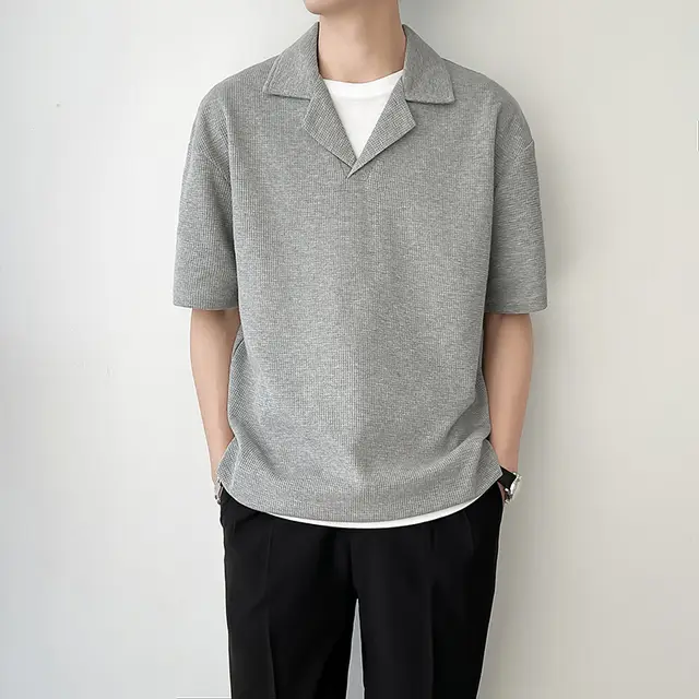 Men's Fashion Shirt Short Sleeve Grey - Shop at LoveMi