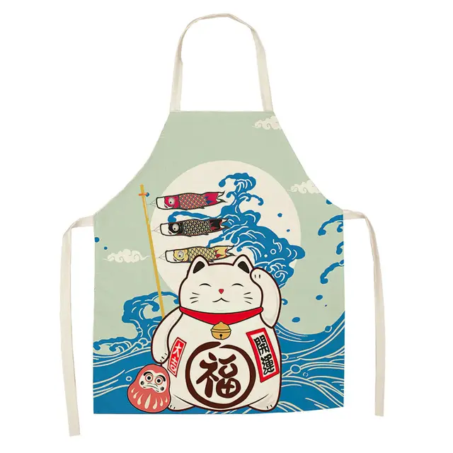 Cartoon Cat Digital Printing Sleeveless Apron W02314 - Shop at LoveMi