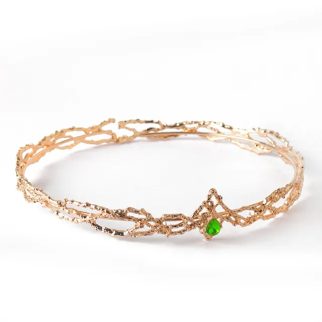 Gem Crystal Crown Hair Clasp Ladies D1551 Gold Lvzuan - Shop at LoveMi