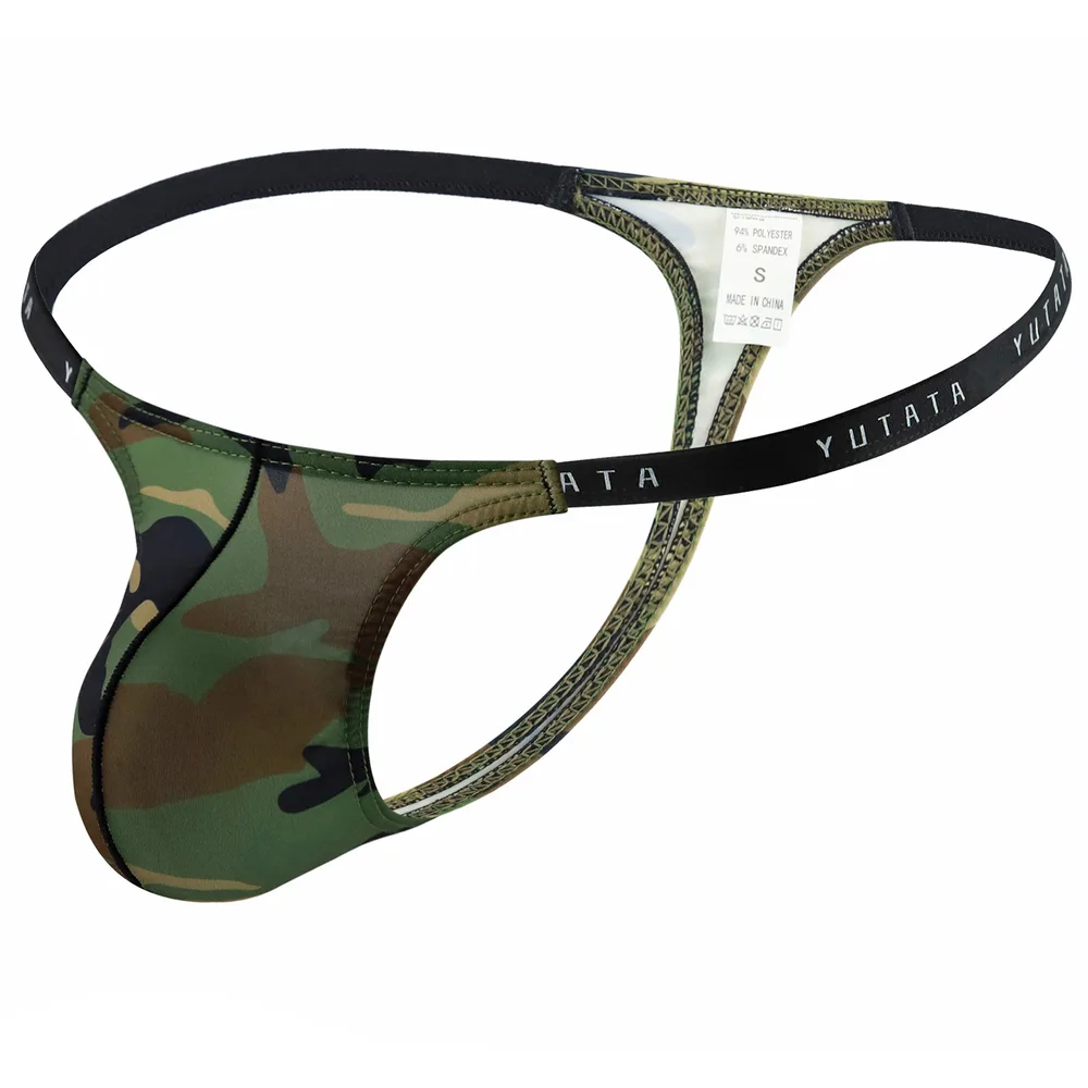 Low Waist Men's Bullet T back Bag Camouflage Underwear Army Green Camouflage - Shop at LoveMi