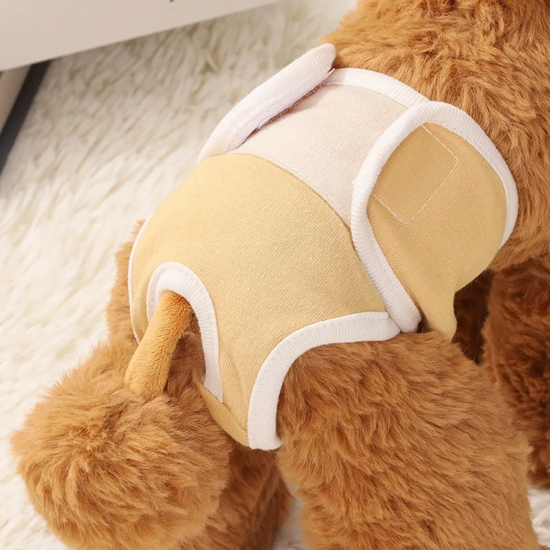 Dog Physical Safety Pants Comfortable Breathable Pure Cotton Light Yellow - Shop at LoveMi