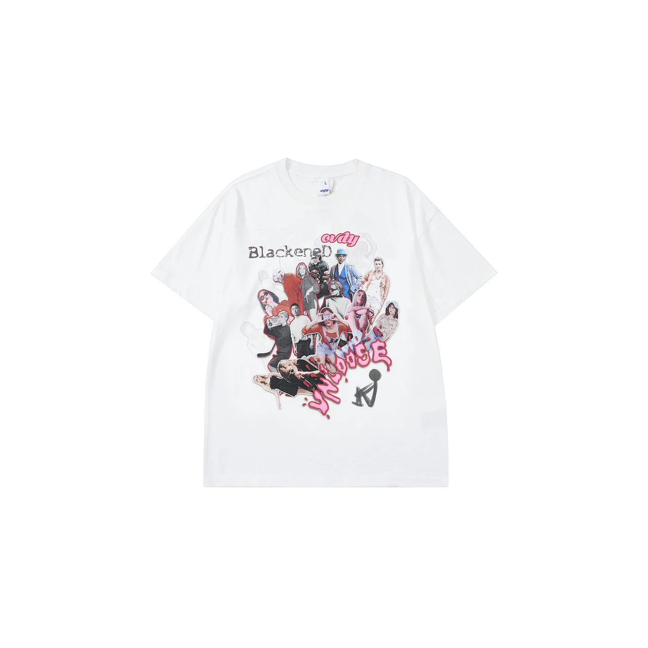 High Street Crowd Seeking Differences Design Theme Short Sleeve - White