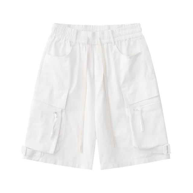 Summer Niche Pocket Casual Cargo Shorts White - Shop at LoveMi
