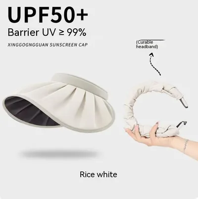 Summer UV Protection Sunshade Shell like Bonnet Light Beige - Shop at LoveMi