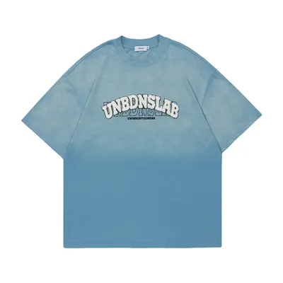 Retro Street Embroidered Letters Special interest Design Summer Short Sleeve T shirt Blue - Shop at LoveMi