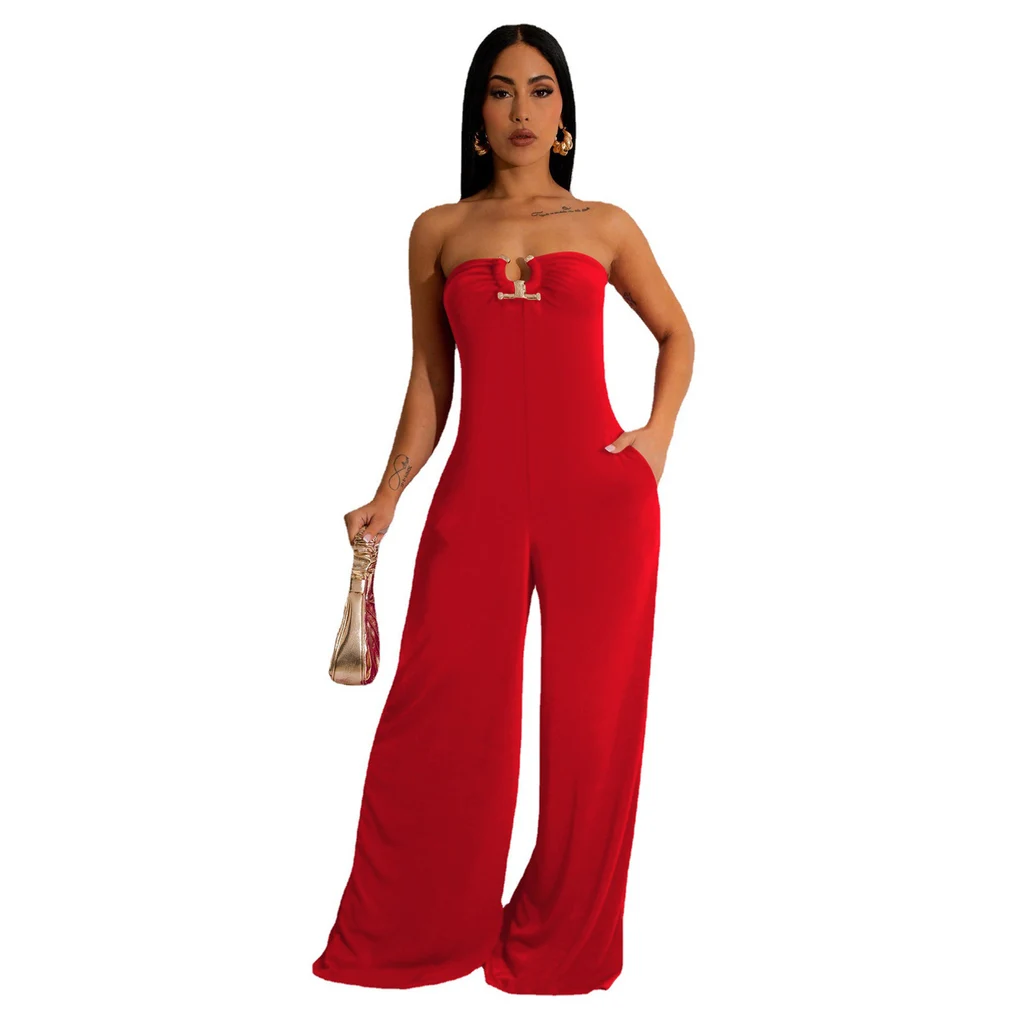 Women's Loose Fitting Casual Pants - Red