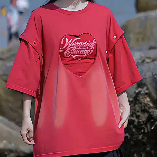 Women's Summer Sleeved Detachable Short Sleeved T shirt Dragon Fruit - Shop at LoveMi