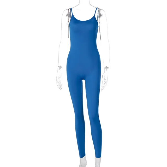 Fashion Solid Color Yoga Sports Jumpsuit Women Blue - Shop at LoveMi