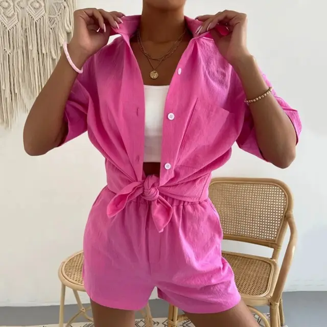 Fashion Casual Set Solid Color Purple - Shop at LoveMi