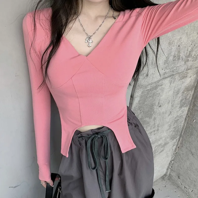 Women's Slim fit Design Long sleeved T shirt Red - Shop at LoveMi