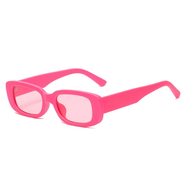 Box Small Box Irregular Fashionable Sunglasses Pink Frame Pink - Shop at LoveMi