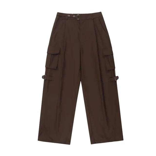 Creative Street Fashion Neutral Loose Men's Casual Trousers Brown - Shop at LoveMi