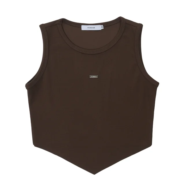 Women's Street Fashion Niche Navel Street Vest T shirt Coffee - Shop at LoveMi