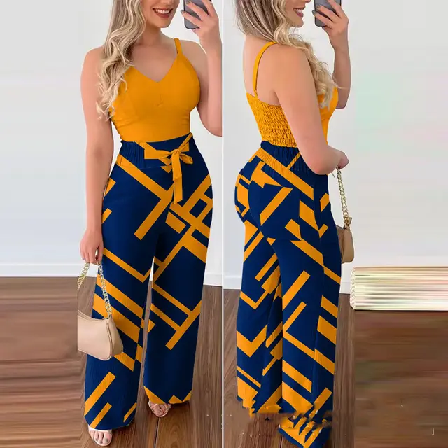 Women's Camisole Straight leg Pants Casual Suit Ods3515A1 - Shop at LoveMi