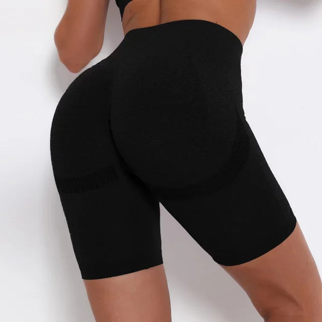 Soft Workout Yoga Athletic Shorts Summer High Waist Fitness Legging Shorts Black - Shop at LoveMi