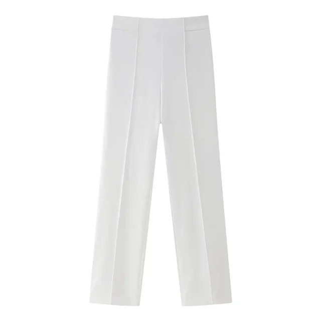 Women's French Style With Belt Dress Small Suit Jacket Casual Trousers Trousers, White - Shop at LoveMi