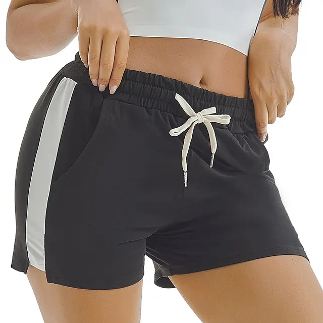 Summer Sports Shorts Gym Running Women Cycling Drawstring Shorts Workout Black - Shop at LoveMi