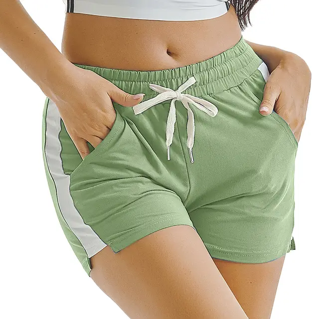 Summer Sports Shorts Gym Running Women Cycling Drawstring Shorts Workout Green - Shop at LoveMi