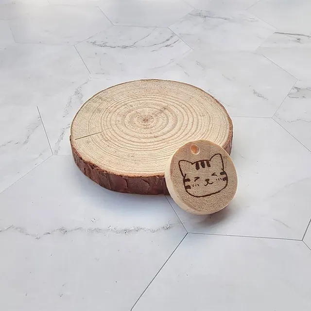 Dog ID Card Decoration With Double sided Personality Brown Only Has Wooden Tiles - Shop at LoveMi
