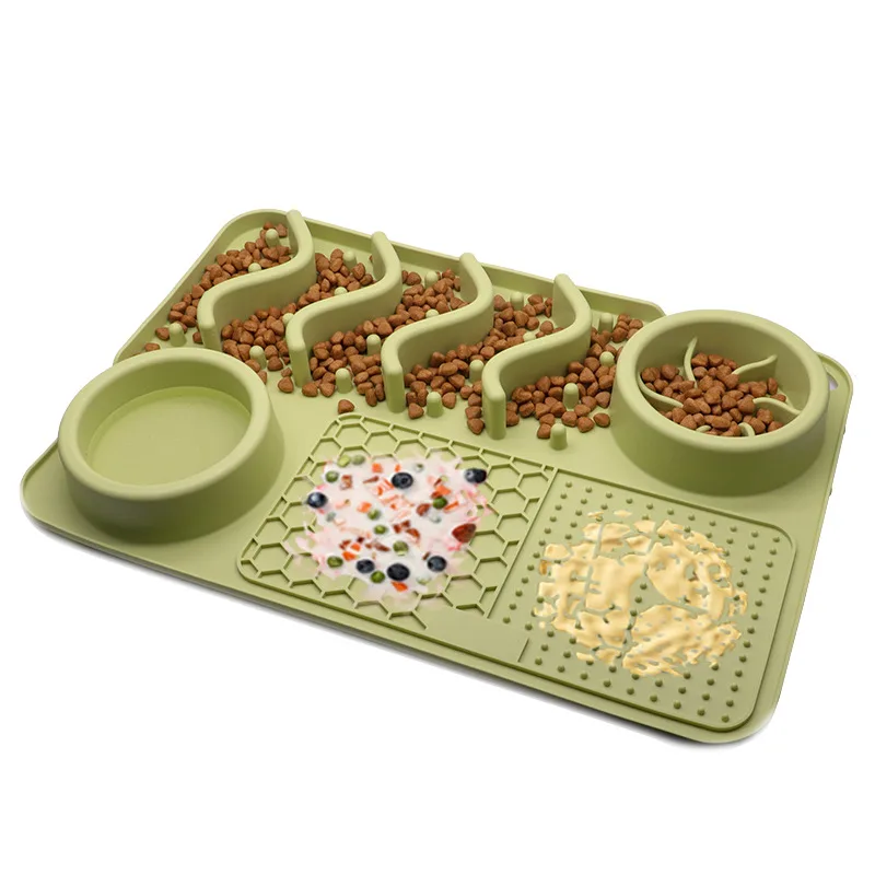 Dog Silicone Licking Pad Pet Licking Mat Silicone Smelling Mat Multifunctional Food Bowl Pets Supplies Large Light Green Licking Pad - Shop at LoveMi