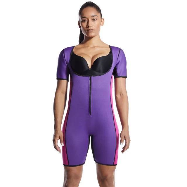 European And American Oversized Neoprene Jumpsuit Purple - Shop at LoveMi