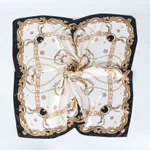 Women's Fashion Simple Satin Satin Printed Scarf - 1 Color-90X90Cm