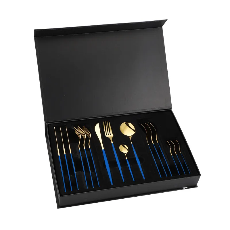 Stainless Steel Portuguese Tableware Steak Knife - Blue Gold