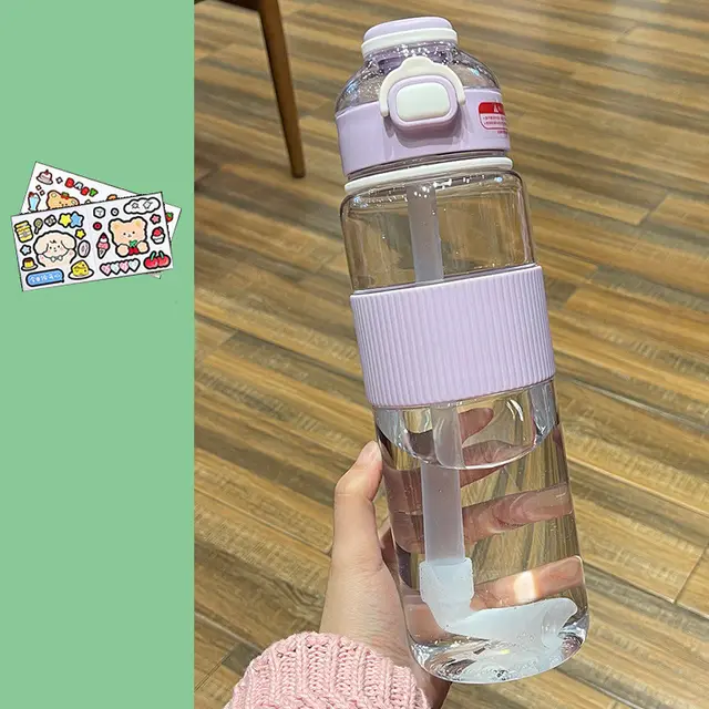 Portable Portable Large Capacity Portable Plastic Cup Purple 1100Ml - Shop at LoveMi