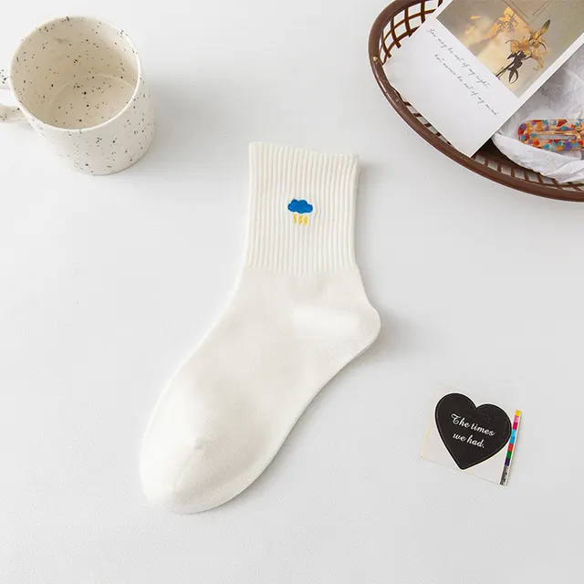 Women's Mid calf Socks Fashionable Thin Cute Thunderstorm - Shop at LoveMi