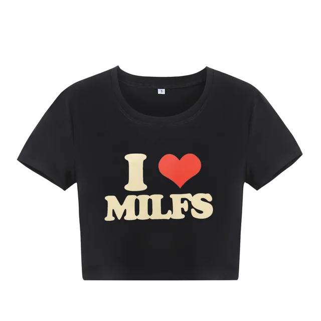 Spring And Summer New Letter Printing Short Short Sleeve T shirt Black - Shop at LoveMi
