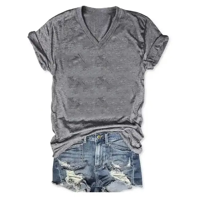 European And American Spring And Summer New Printed T shirt Grey - Shop at LoveMi