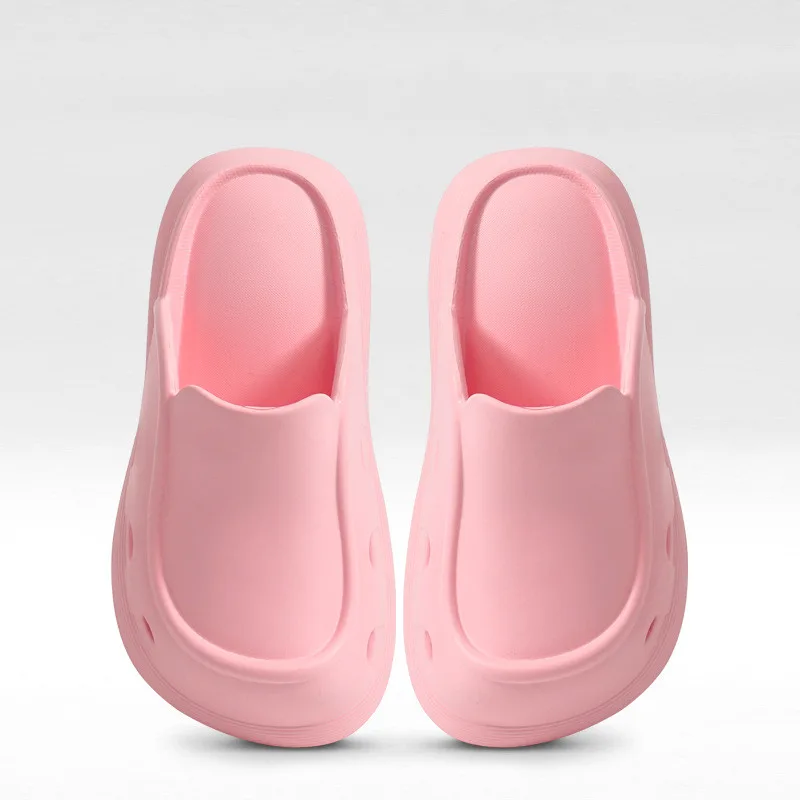 Baotou Thick Bottom Fashion Slippers Outerwear Home Shoes EVA Non slip Casual Beach Shoes Pink - Shop at LoveMi