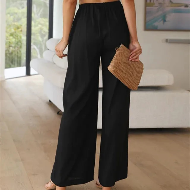 Solid Casual Women's Loose Pants Black - Shop at LoveMi