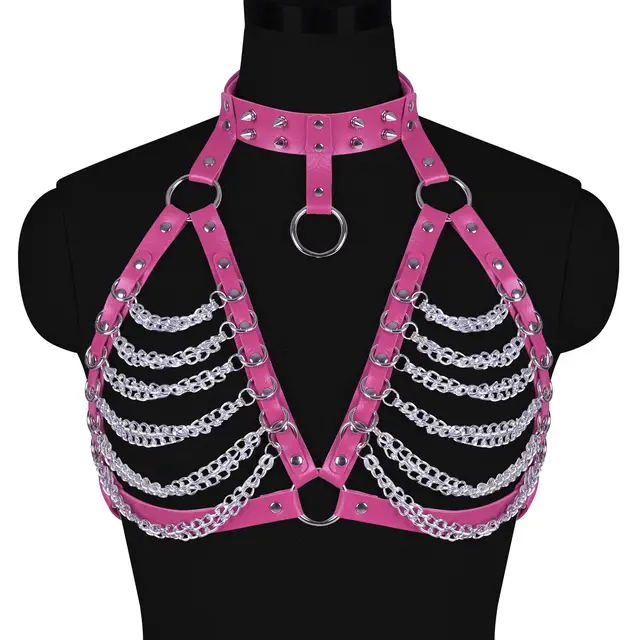 Personalized Metal Chain Trim Strap Rose Red - Shop at LoveMi