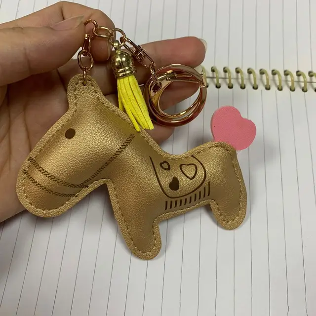 Leather Love Pendant Car Key Chain Gold - Shop at LoveMi