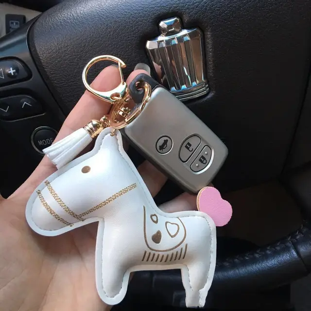 Leather Love Pendant Car Key Chain White - Shop at LoveMi