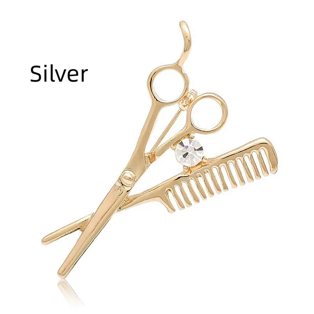 Creative Barber Scissors Comb Men's Pin Silver 3157 D 2 - Shop at LoveMi