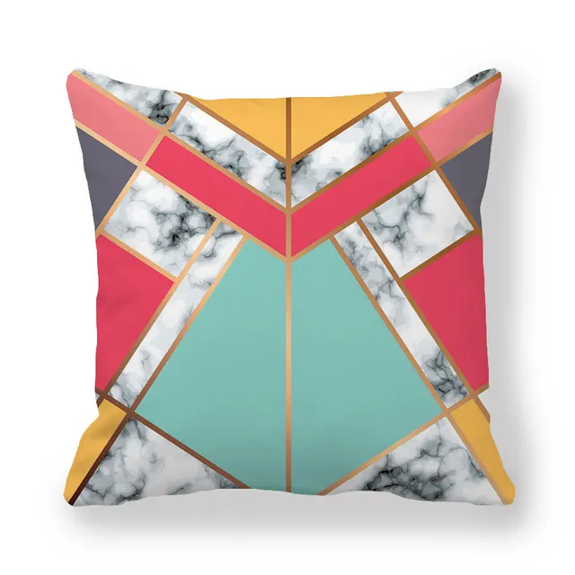 Tile Geometric Pattern Encryption Peach Skin Fabric Pillow Cover Style1 - Shop at LoveMi