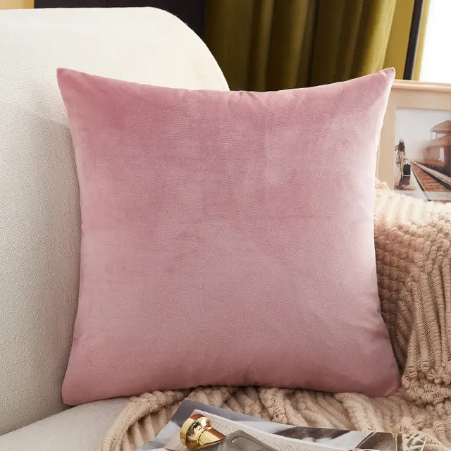 Thickened Living Room Pillow Cover Sofa Cushion Leather Pink - Shop at LoveMi